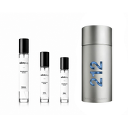 Sample of 212 Men Carolina Herrera fragrance by The Scent Plug, showcasing the sleek bottle design and branding.