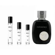 Sample decant of 25 Experience Khadlaj Perfumes by The Scent Plug, showcasing a small perfume bottle with elegant branding.