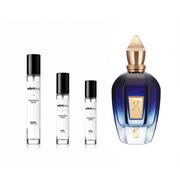Small image of 40 Knots Xerjoff decant sample bottle with label from The Scent Plug, showcasing the fragrance sample.