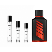 AMG Black Thrill Mercedes-Benz decant sample by The Scent Plug, featuring sleek black packaging and luxurious branding.