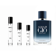 Sample of Acqua di Giò Profondo Eau de Parfum 2024 by Giorgio Armani, showcasing the sleek bottle design.
