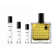 Decant bottle featuring Albert Einstein infinity symbol design, by The Scent Plug, for fragrance sampling and gifting.
