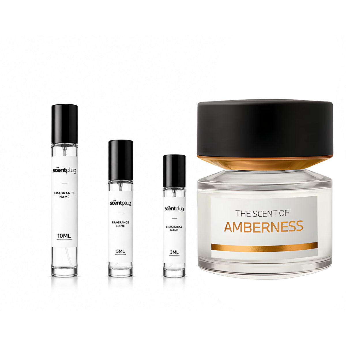 Sample of Amberness BMW Fragrances decant by The Scent Plug, showcasing a small, labeled fragrance vial for personal use.