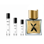 Ani X Nishane decant sample by The Scent Plug, showcasing a small perfume bottle with elegant packaging and branding.