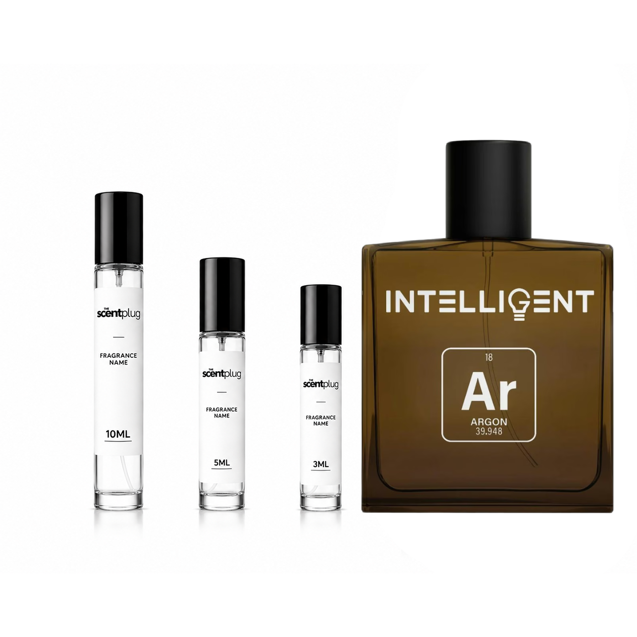 Argon Intelligent Decant sample from The Scent Plug, showcasing a sleek, modern container for fragrance decanting.