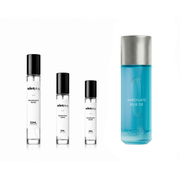Sample of Arrogate Blue De Assaf perfume decant by The Scent Plug, featuring a sleek bottle with blue accents.
