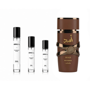 Decant image of Asad Bourbon Lattafa Perfumes by The Scent Plug, showing the small sample bottle with label and cap.
