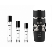 Sample of Asad Elixir Lattafa Perfumes decant from The Scent Plug, showing the small perfume vial and branding.