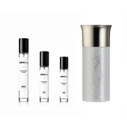 Aura Assaf decant sample from The Scent Plug, featuring a clear glass bottle with a minimalist design for fragrance sampling.