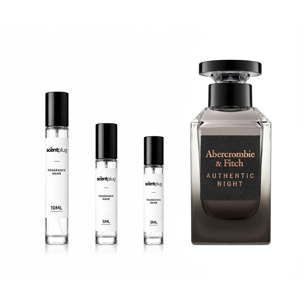 Authentic Night Homme fragrance sample by Abercrombie & Fitch, featuring the scent decant from The Scent Plug.