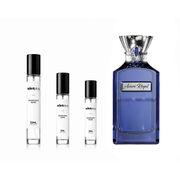Sample of Azure Royal Ahmed Al Maghribi by The Scent Plug, showcasing the elegant decant bottle with a blue design.