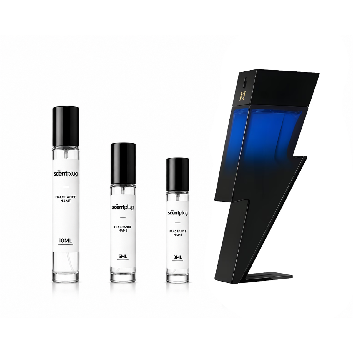 Sample decant of Bad Boy Cobalt Elixir by Carolina Herrera, featuring the stylish bottle and branding for the fragrance.