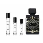 Decant of Bade'e Al Oud Oud for Glory by Lattafa Perfumes in a sample bottle, featuring a luxurious oud fragrance.
