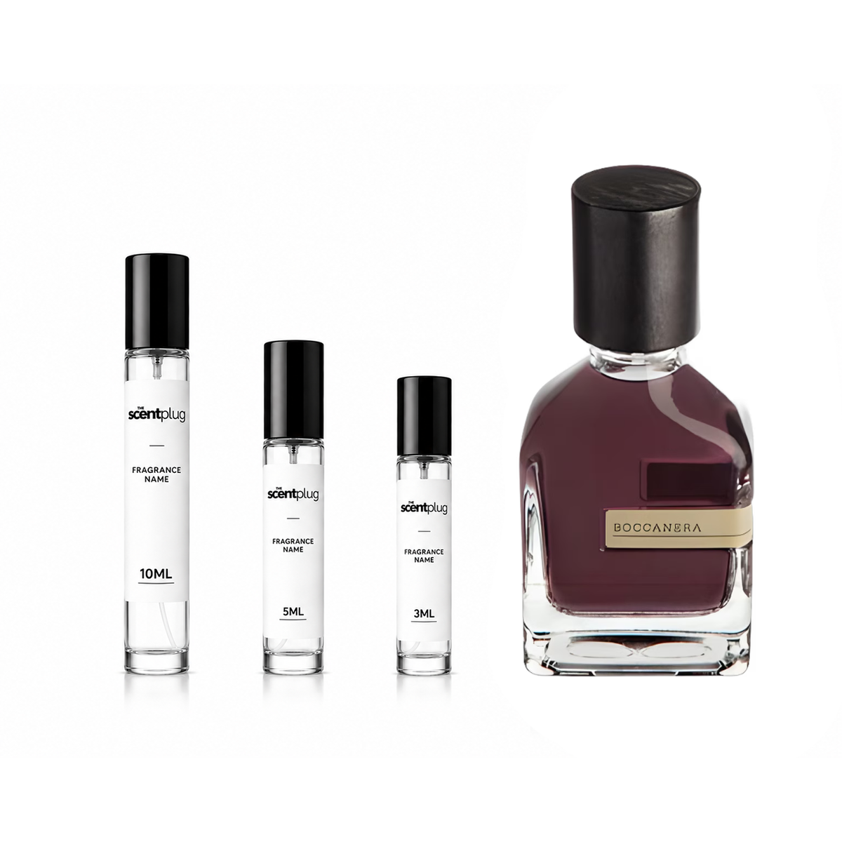 Boccanera Orto Parisi decant sample bottle showing elegant packaging and label design for the niche fragrance.