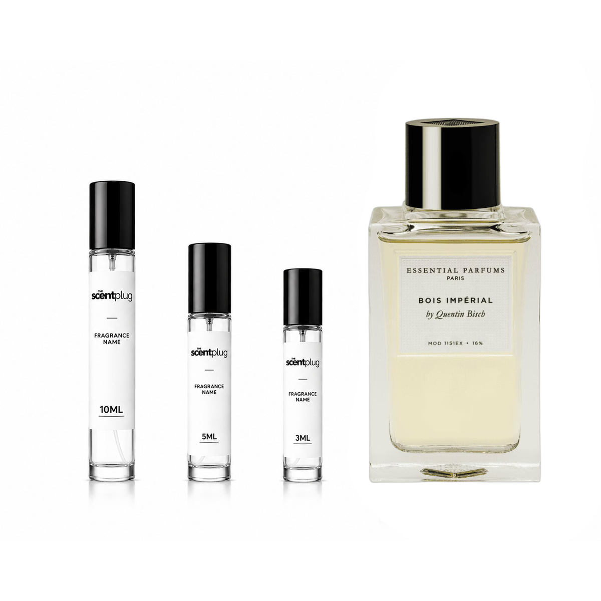 Sample of Bois Impérial Essential Parfums decant by The Scent Plug, showcasing the elegant glass container and fragrance label.