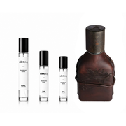 Cuoium Orto Parisi fragrance decant sample displayed in a clear bottle with minimalist label for the Scent Plug.