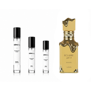 Eclaire Banoffi Lattafa perfume decant sample by The Scent Plug, featuring warm, sweet, and gourmand fragrance notes.