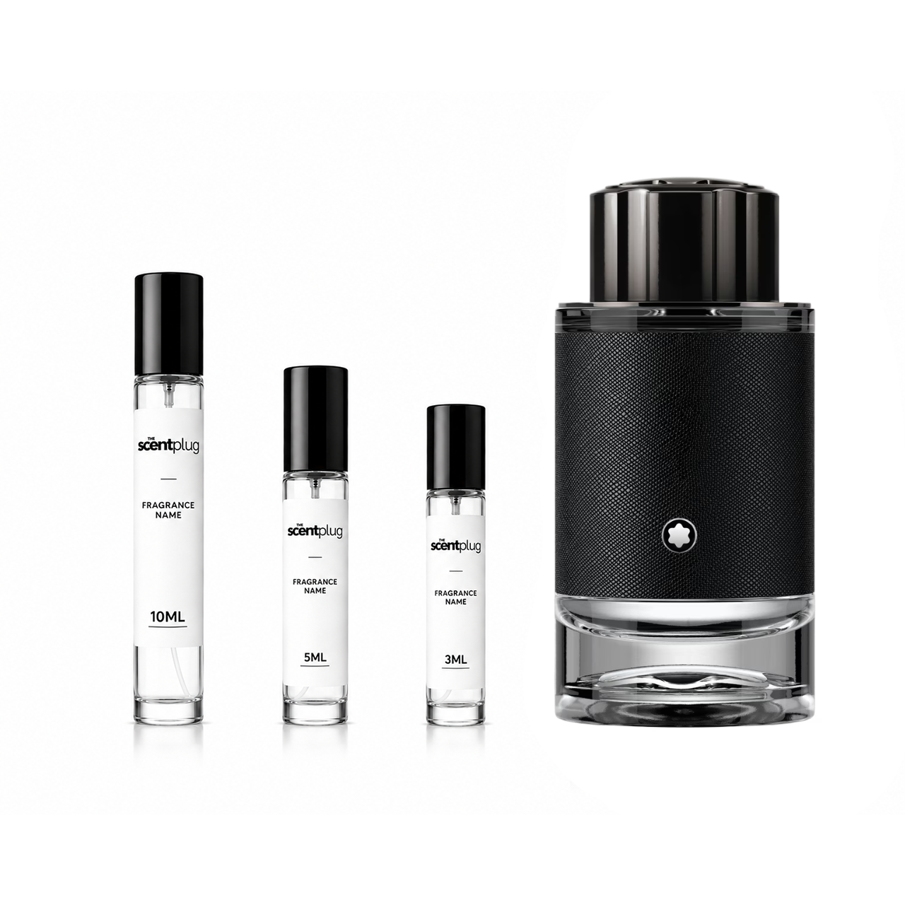 Sample of Montblanc Explorer perfume decant by The Scent Plug, featuring the iconic fragrance bottle with explorer-themed design.