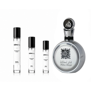Fakhar Platin Lattafa Perfumes decant sample by The Scent Plug, showcasing the perfume bottle with elegant packaging.