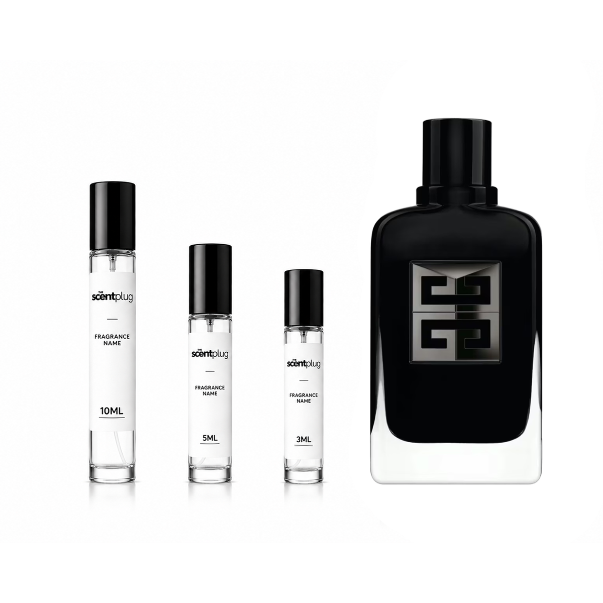 Sample of Gentleman Society Eau de Parfum Extrême by Givenchy, in a sleek decant bottle with elegant branding.