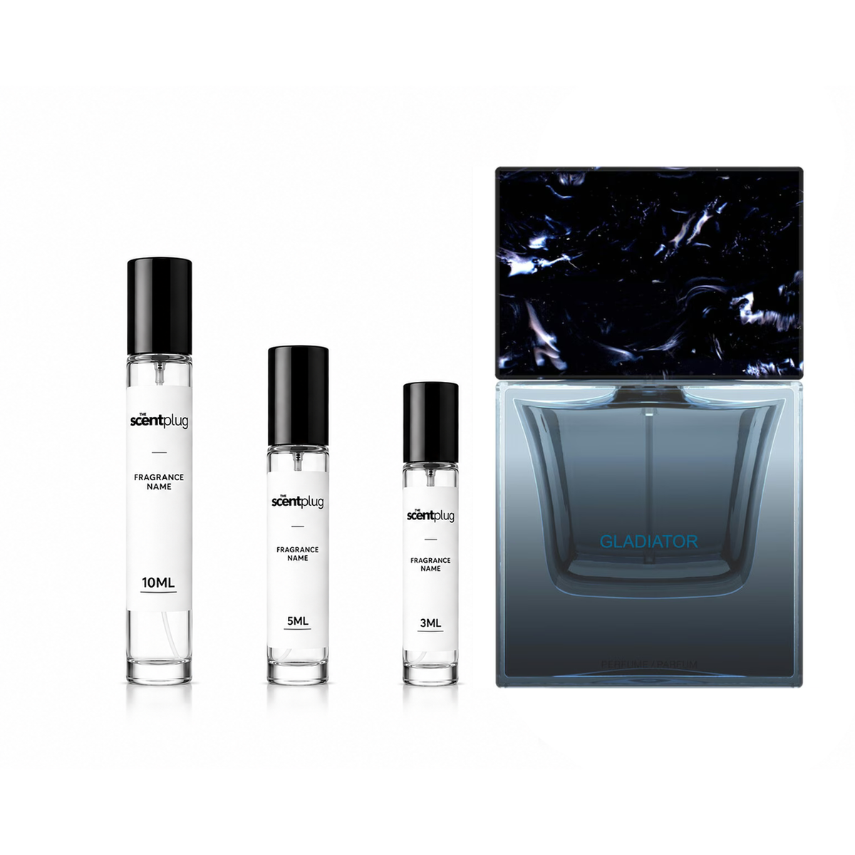 Decant sample of Gladiator Sora Dora fragrance by The Scent Plug, showing the labeled container with the perfume content.