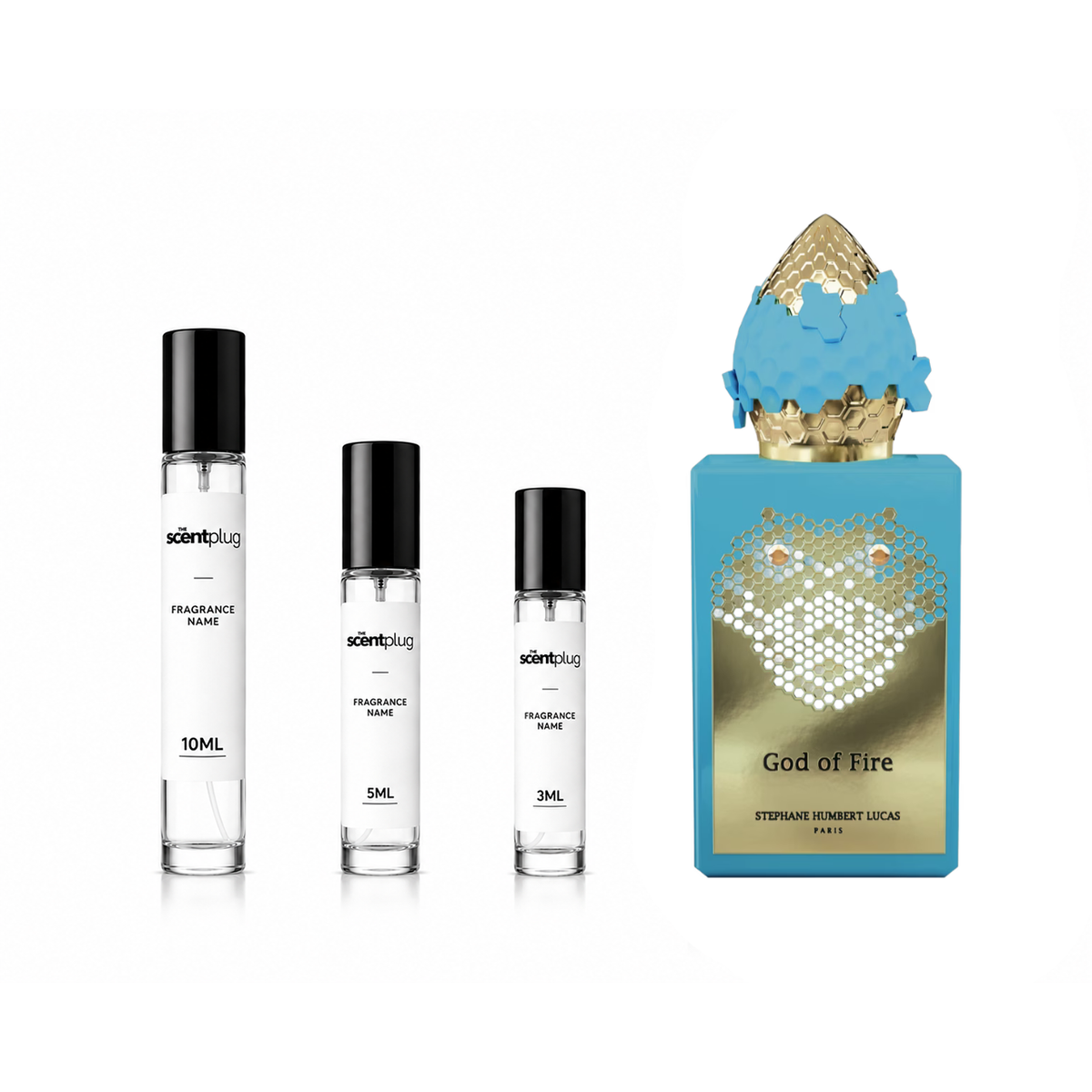 Decant of God of Fire by Stéphane Humbert Lucas 777, a luxurious fragrance sample showcasing warm, spicy scent notes.