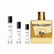 Gold Intelligent Decant sample bottle by The Scent Plug, featuring sleek gold design for perfume storage and transfer.