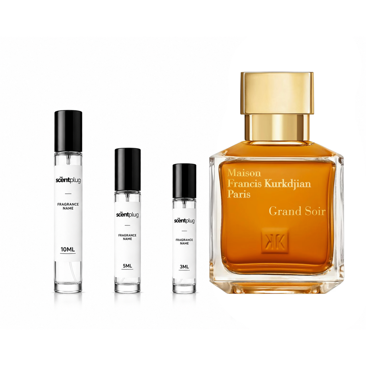 Sample of Grand Soir by Maison Francis Kurkdjian perfume in a decant bottle, displayed with elegant packaging and branding.