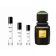 Hatkora Wood Ajmal decant sample bottle from The Scent Plug, showcasing the elegant fragrance bottle with Hatkora Wood scent.