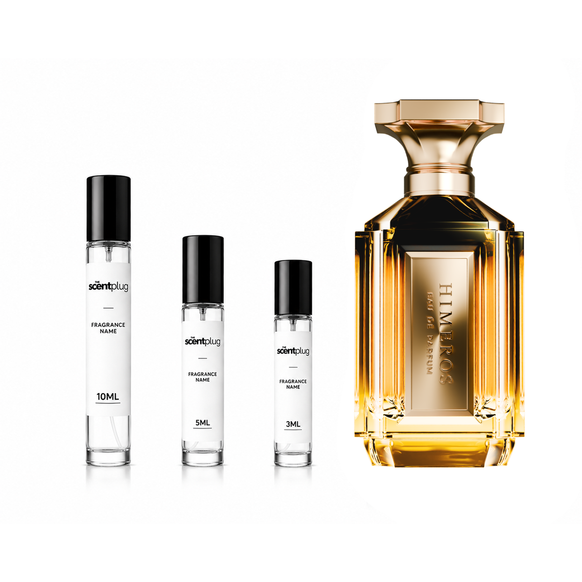 Himeros Velixir Decant sample bottle from The Scent Plug, featuring elegant packaging and branding for fragrance sampling.
