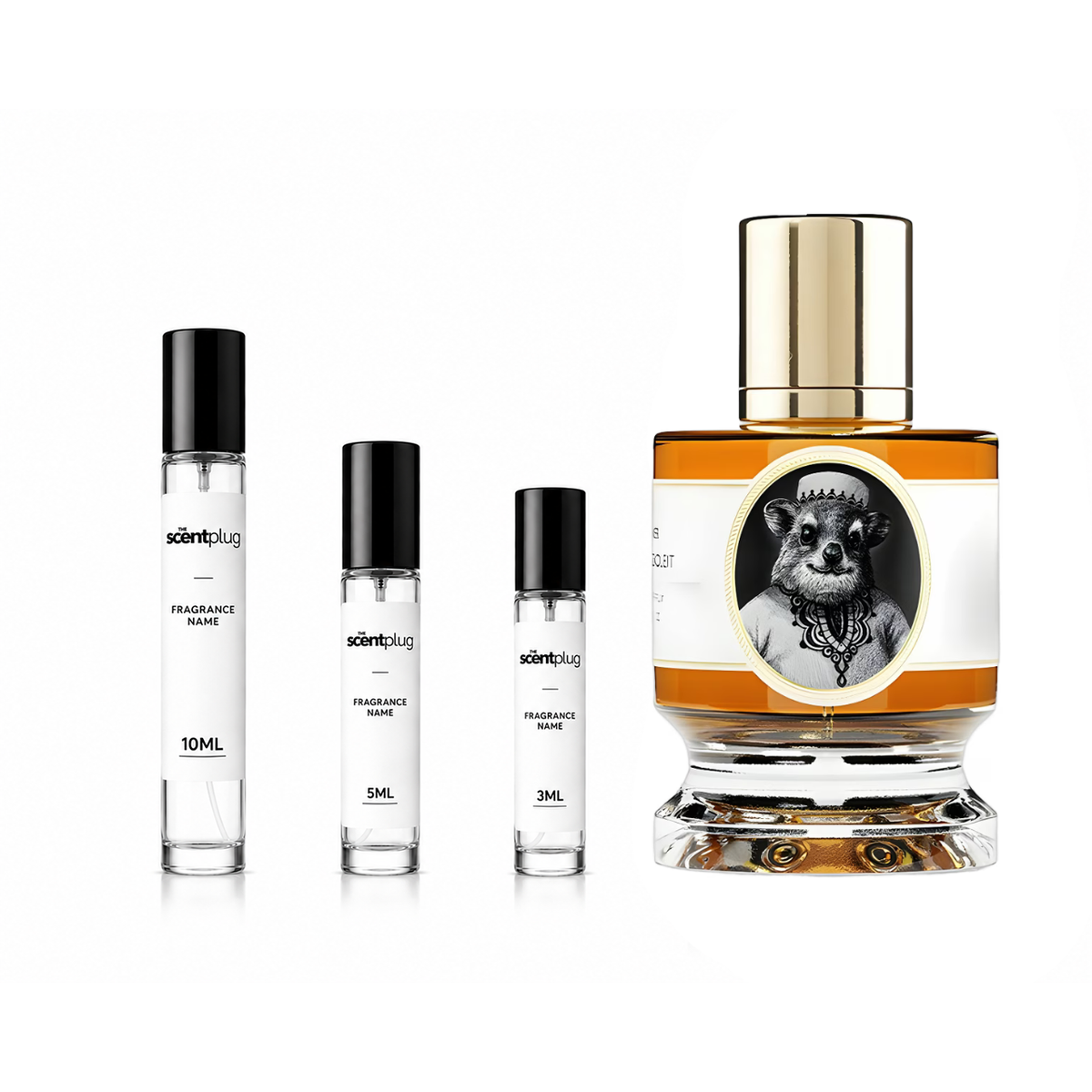 Hyrax Zoologist perfume decant sample from The Scent Plug, featuring a small container with the fragrance label visible.