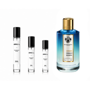 Intense French Riviera Mancera perfume sample decant with elegant packaging and fragrance details.
