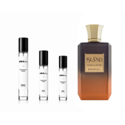 Sample decant of Island Vanilla Dunes Khadlaj perfume by The Scent Plug, showing the small glass bottle with a black cap.
