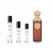 Sample of La Luna Gissah decant from The Scent Plug, featuring a clear glass bottle with a black cap and elegant label.