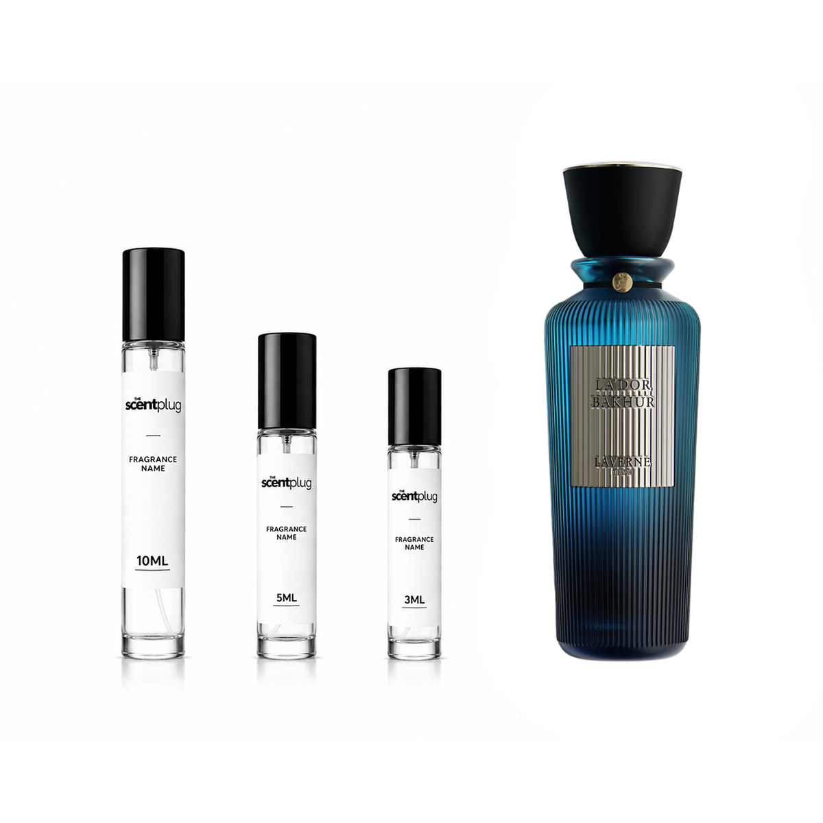 La'dor Bakhur Classic Laverne decant sample bottle with elegant packaging and label, designed for fragrance or essential oil storage.
