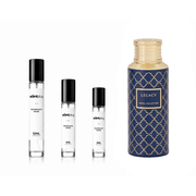 Legacy MAISON ASRAR decant sample by The Scent Plug, featuring a transparent bottle with a black cap and minimalist label.