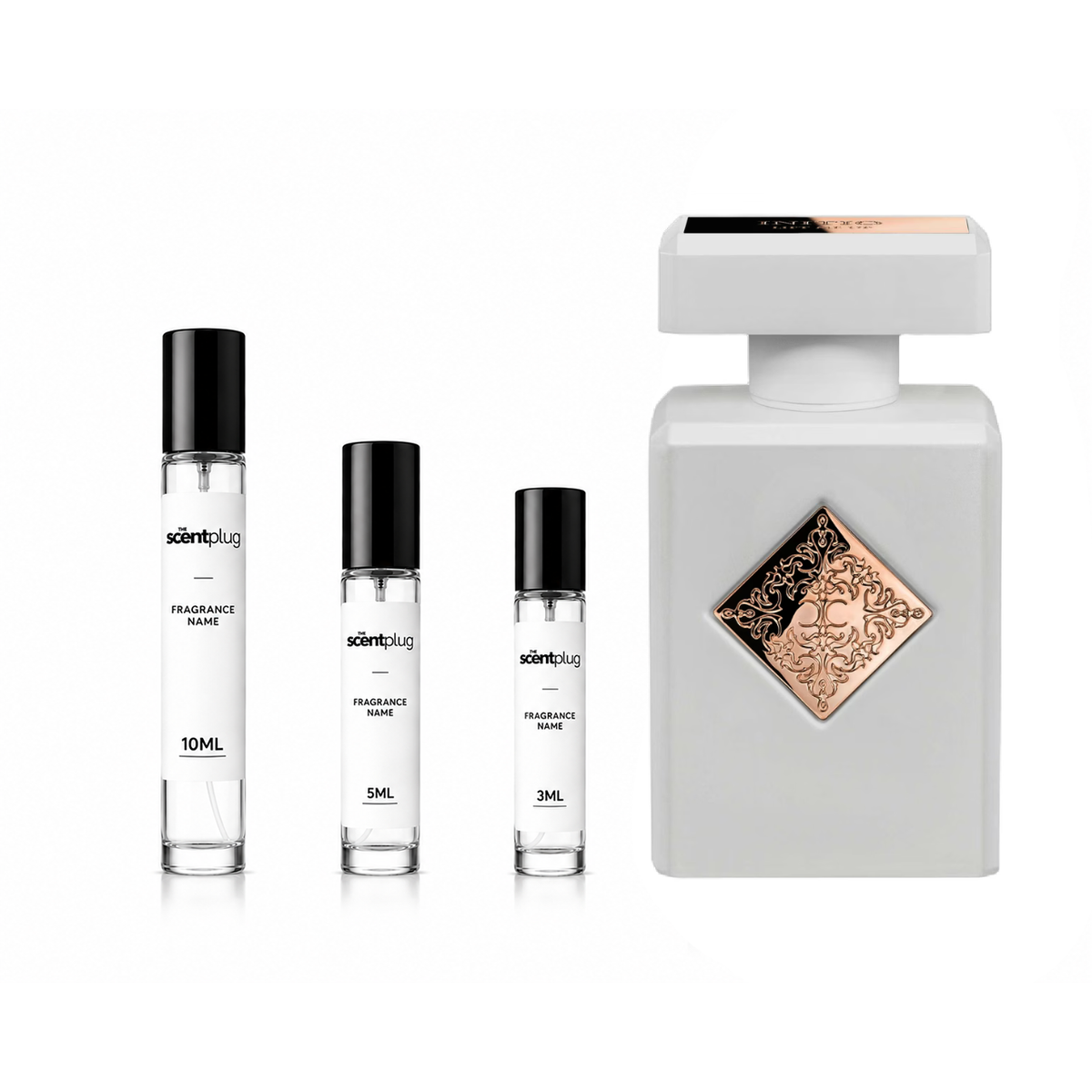 Sample of Lift Me Up Initio Parfums Prives decant by The Scent Plug, showcasing the fragrance bottle and packaging.
