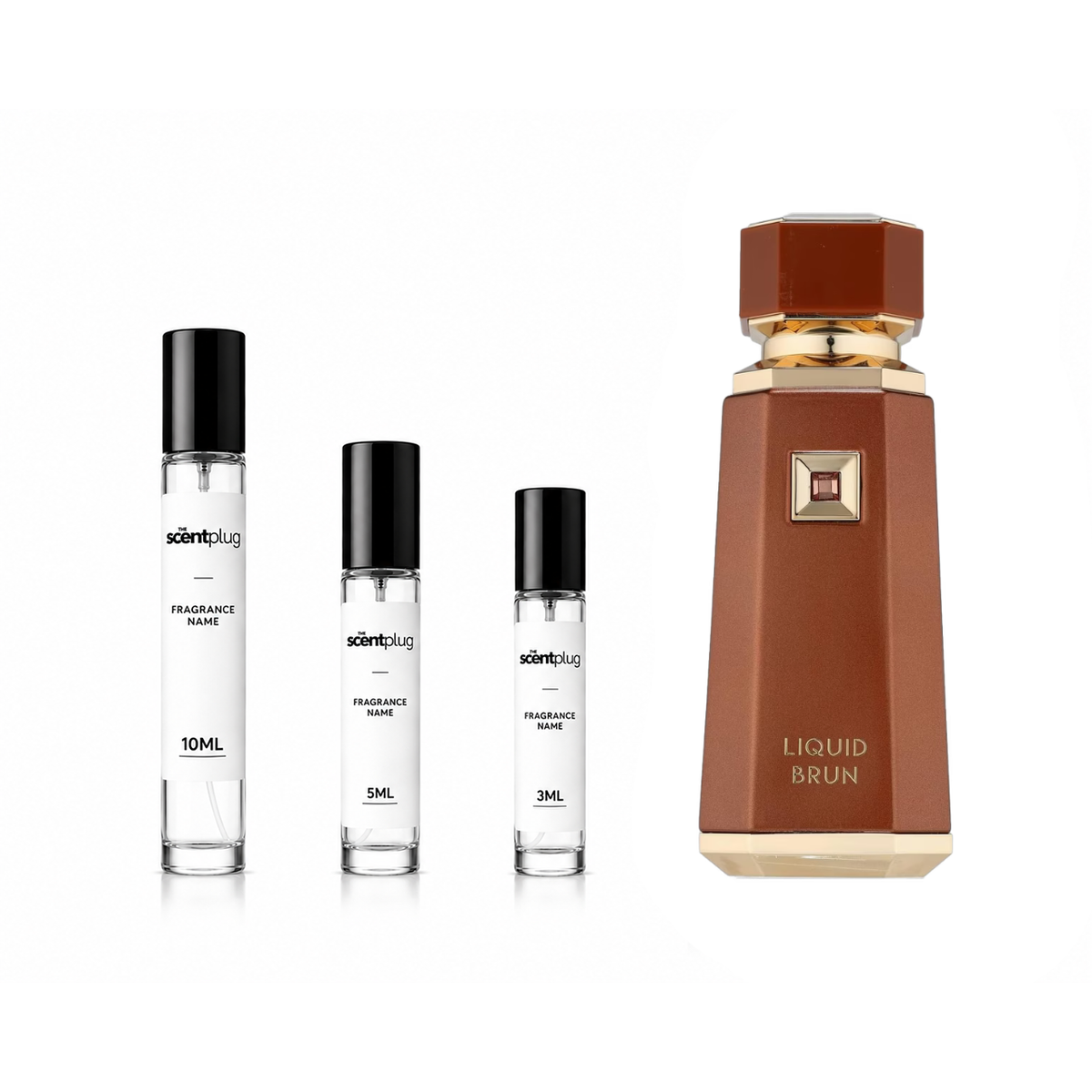 Liquid Brun French Avenue decant sample from The Scent Plug, showcasing the elegant liquid fragrance in a small vial.