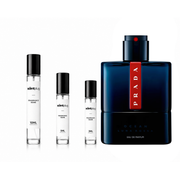 Sample of Luna Rossa Ocean Eau de Parfum by Prada in a decant bottle, showcasing the sleek design and packaging of the fragrance.