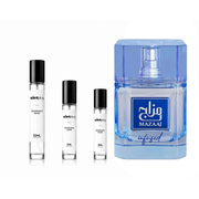 Mazaaj Infused Zimaya decant sample from The Scent Plug, showcasing the elegant bottle with fragrant perfume inside.