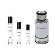 Mercedes-Benz decant sample by The Scent Plug, featuring a sleek bottle with Mercedes-Benz branding and elegant design.