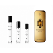 Sample of The Scent Plug Million Gold Elixir by Rabanne in a decant bottle, showcasing the luxurious fragrance design.