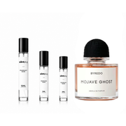 Mojave Ghost Absolu by Byredo perfume decant sample in sleek bottle, showcasing the elegant fragrance design.