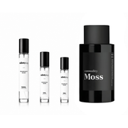 Small sample bottle of Moss Commodity by The Scent Plug, showcasing the decant with a minimalist label and clear glass container.