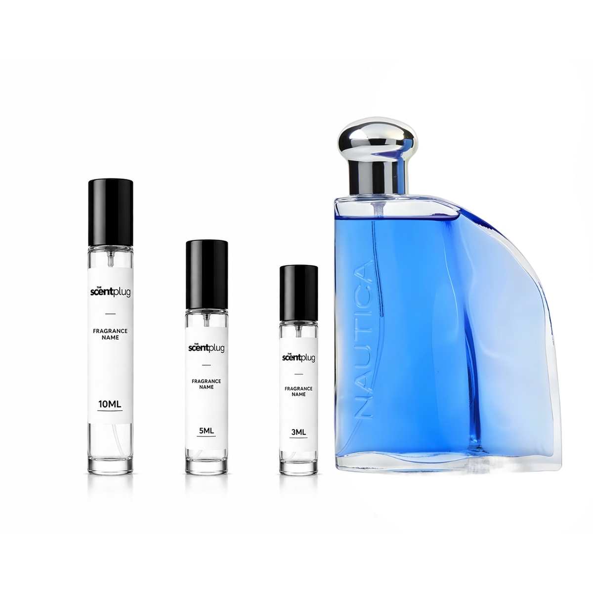 Nautica Blue Nautica decant sample bottle from The Scent Plug, featuring the iconic blue fragrance design.