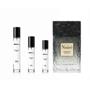 Noirè Arabiyat Prestige decant sample by The Scent Plug, showcasing a sleek, elegant fragrance bottle with black and gold details.