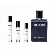 Ocean Noir by Michael Malul London decant sample bottle with sleek packaging and label, showcasing luxury fragrance presentation.