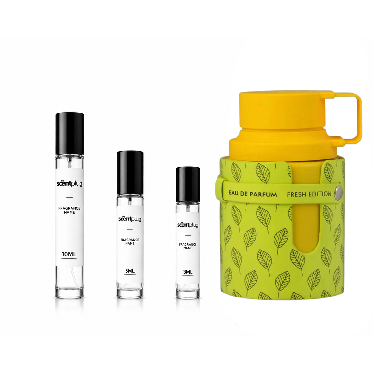 Odyssey Limoni Fresh Armaf perfume sample decant from The Scent Plug, showcasing a clear glass bottle with a silver cap.
