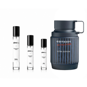 Odyssey Revolution Armaf fragrance sample decant by The Scent Plug showing a small clear glass vial with a white label.