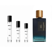 Pacific Rock Swell Goldfield & Banks Australia decant sample from The Scent Plug, showing a clear glass bottle with a gold and black label.